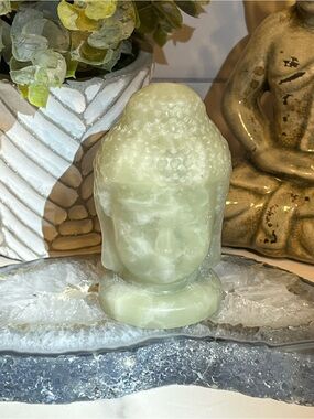 Hand-Carved Jade Buddha Head
